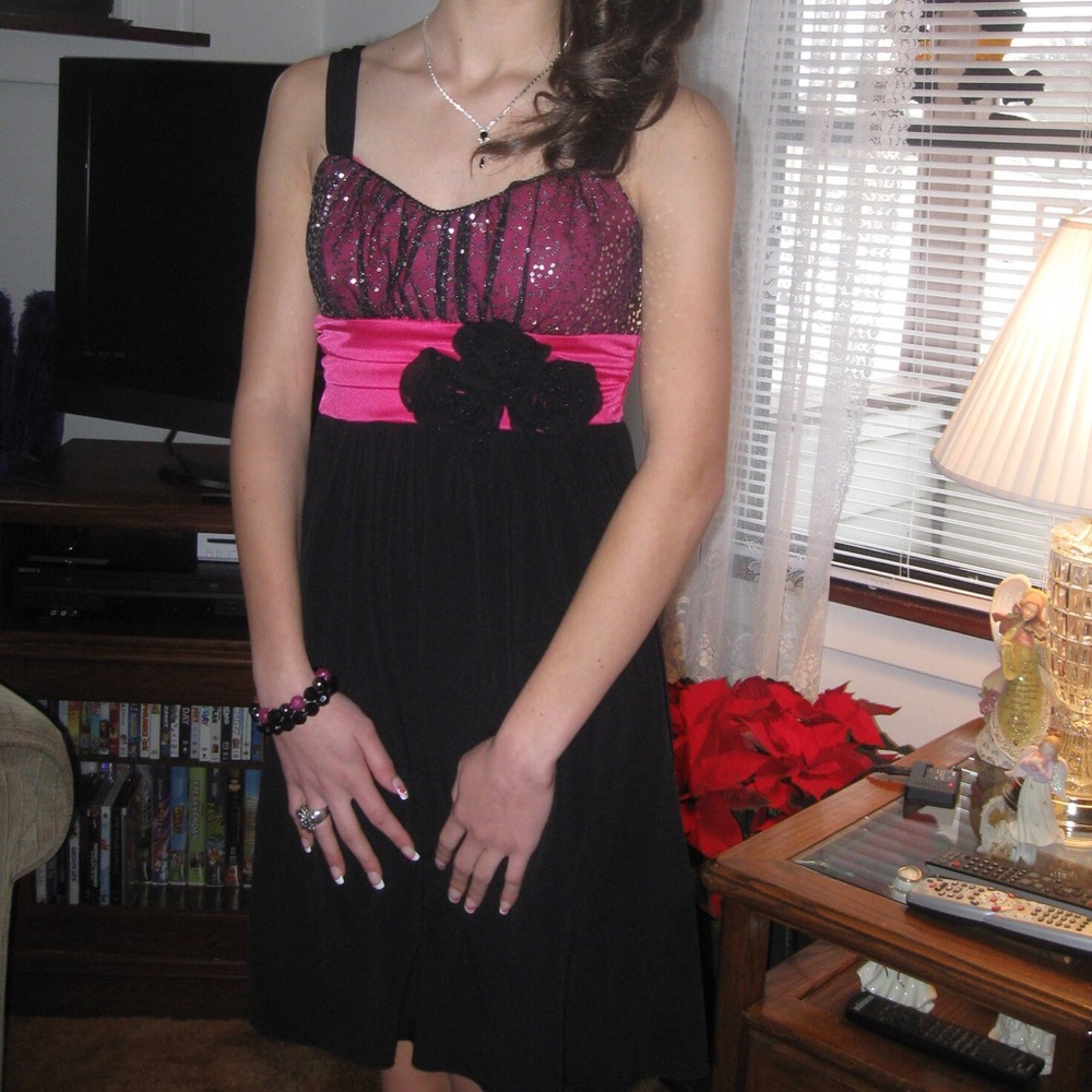 Black and Pink Semi Formal/Prom Dress